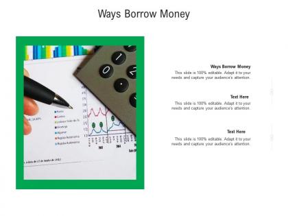 Ways borrow money ppt powerpoint presentation portfolio summary cpb