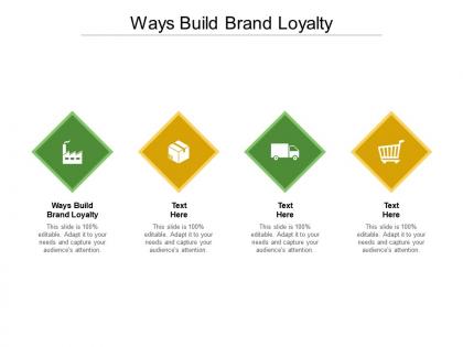 Ways build brand loyalty ppt powerpoint presentation infographics display cpb