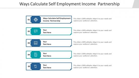 Ways calculate self employment income partnership ppt powerpoint presentation template cpb