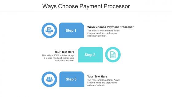 Ways choose payment processor ppt powerpoint presentation infographics inspiration cpb