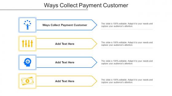 Ways Collect Payment Customer Ppt Powerpoint Presentation Styles Slides Cpb