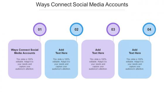 Ways Connect Social Media Accounts Ppt Powerpoint Presentation Outline Cpb