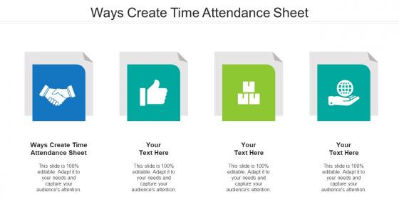 Ways create time attendance sheet ppt powerpoint presentation icon infographics cpb