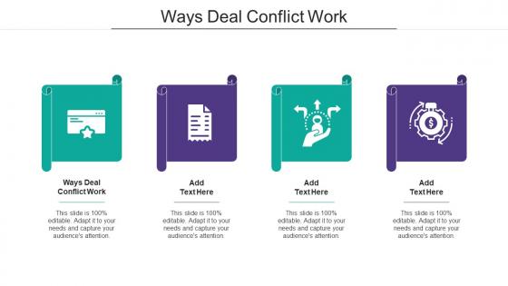 Ways Deal With Conflict Work Ppt Powerpoint Presentation Inspiration Slide Portrait Cpb