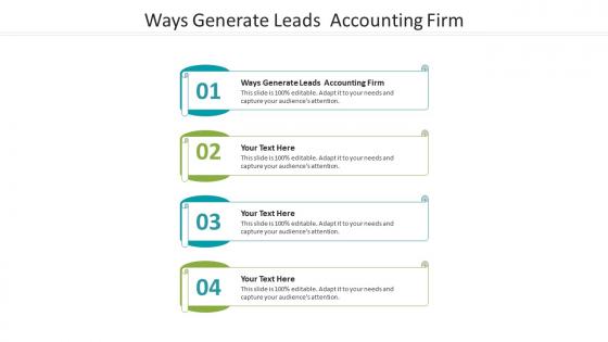 Ways generate leads accounting firm ppt powerpoint presentation show template cpb