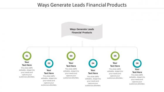 Ways generate leads financial products ppt powerpoint presentation designs cpb