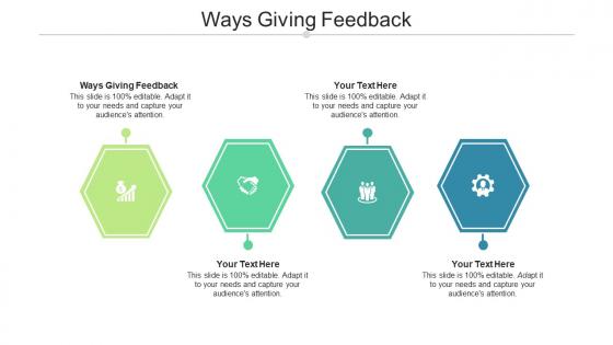 Ways Giving Feedback Ppt Powerpoint Presentation Gallery Styles Cpb