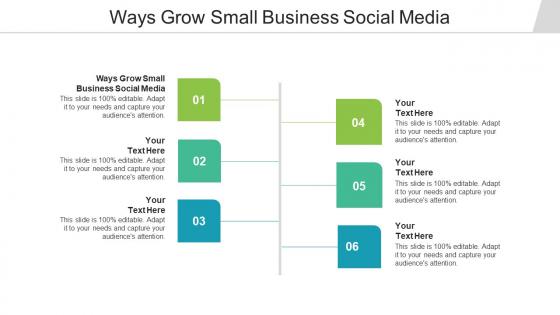 Ways grow small business social media ppt powerpoint presentation inspiration slides cpb