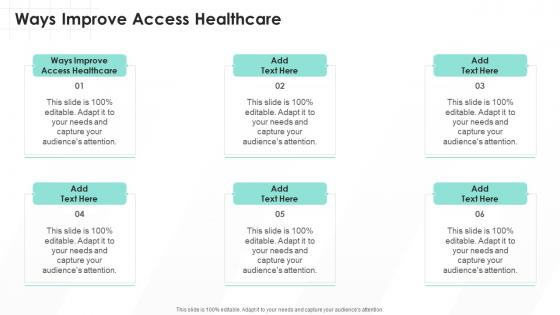 Ways Improve Access Healthcare In Powerpoint And Google Slides Cpb