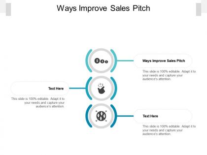Ways improve sales pitch ppt powerpoint presentation infographics styles cpb