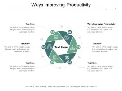Ways improving productivity ppt powerpoint presentation outline layout ideas cpb