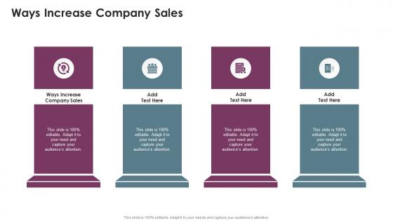 Ways Increase Company Sales In Powerpoint And Google Slides Cpb