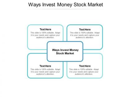Ways invest money stock market ppt powerpoint presentation model smartart cpb