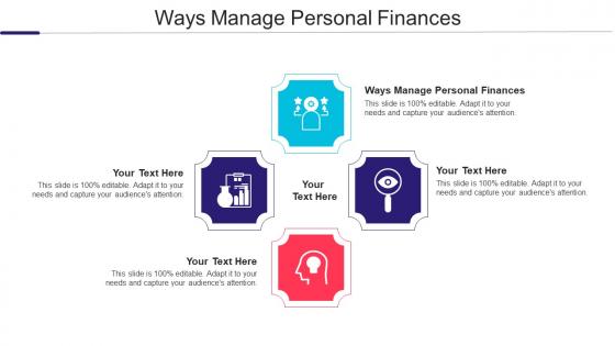 Ways Manage Personal Finances Ppt Powerpoint Presentation Layouts Visuals Cpb