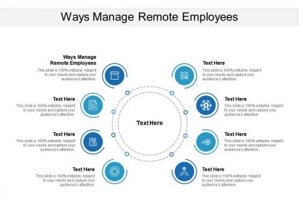 Ways manage remote employees ppt powerpoint presentation ideas cpb