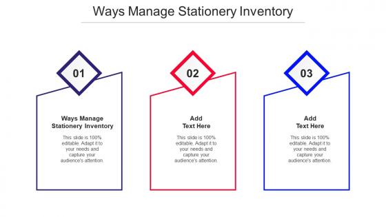 Ways Manage Stationery Inventory Ppt Powerpoint Presentation Layouts Cpb