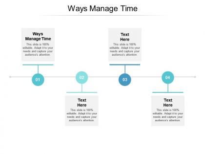 Ways manage time ppt powerpoint presentation styles inspiration cpb