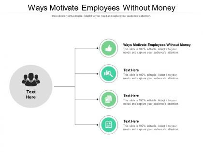 Ways motivate employees without money ppt powerpoint presentation outline styles cpb