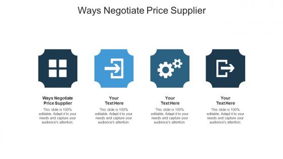 Ways negotiate price supplier ppt powerpoint presentation infographic template good cpb