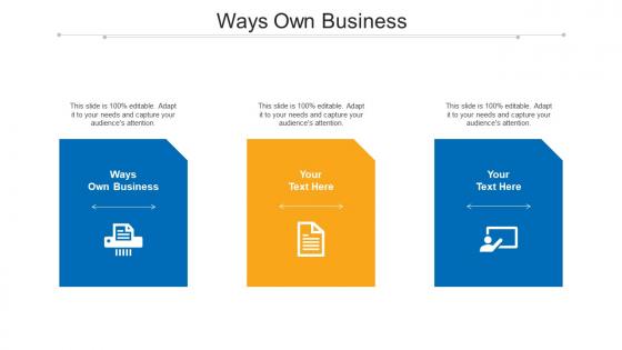 Ways Own Business Ppt Powerpoint Presentation Infographic Template Slide Cpb