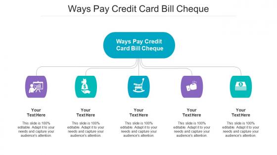 Ways Pay Credit Card Bill Cheque Ppt Powerpoint Presentation Gallery Demonstration Cpb