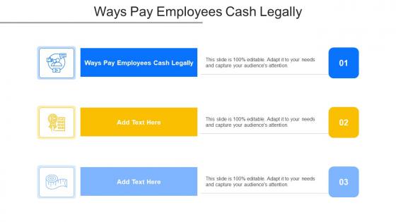 Ways Pay Employees Cash Legally Ppt Powerpoint Presentation Styles Objects Cpb