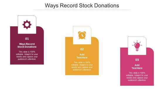 Ways Record Stock Donations Ppt Powerpoint Presentation Outline Skills Cpb