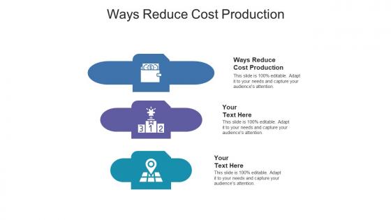 Ways reduce cost production ppt powerpoint presentation gallery picture cpb