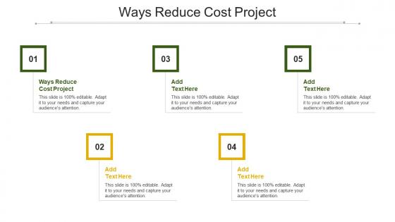 Ways Reduce Cost Project In Powerpoint And Google Slides Cpb