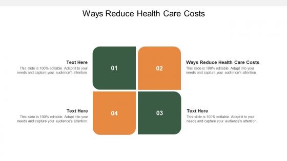 Ways reduce health care costs ppt powerpoint presentation pictures professional cpb