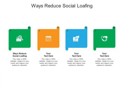 Ways reduce social loafing ppt powerpoint presentation icon gallery cpb