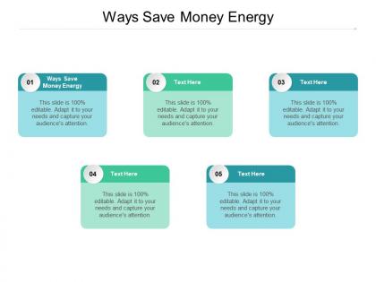 Ways save money energy ppt powerpoint presentation model inspiration cpb