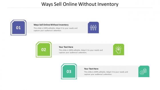 Ways sell online without inventory ppt powerpoint presentation model example cpb