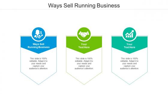 Ways sell running business ppt powerpoint presentation infographic template cpb