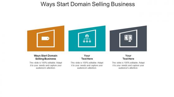 Ways start domain selling business ppt powerpoint presentation outline visuals cpb