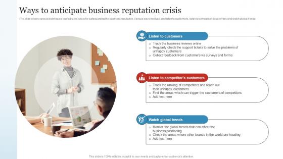 Ways To Anticipate Business Reputation Crisis Business Crisis And Disaster Management