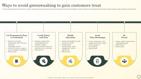 Ways To Avoid Greenwashing To Gain Customers Trust Boosting Brand Image MKT SS V