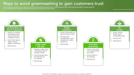 Ways To Avoid Greenwashing To Gain Customers Trust Sustainable Supply Chain MKT SS V