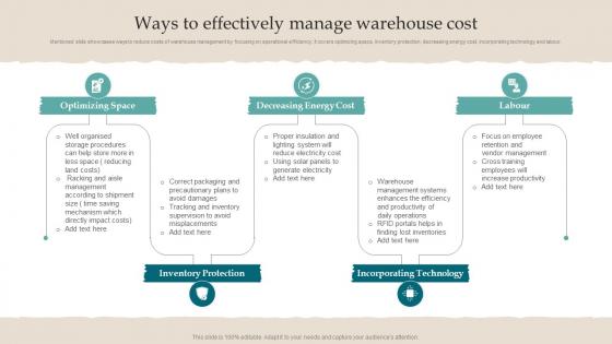 Ways To Effectively Manage Warehouse Cost