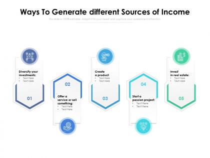Ways to generate different sources of income
