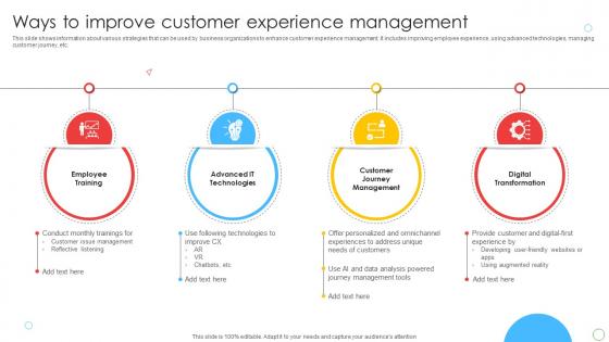 Ways To Improve Customer Experience Management
