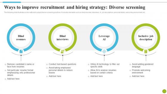 Ways To Improve Recruitment And Hiring Strategy Diverse Screening Strategies To Improve Diversity DTE SS
