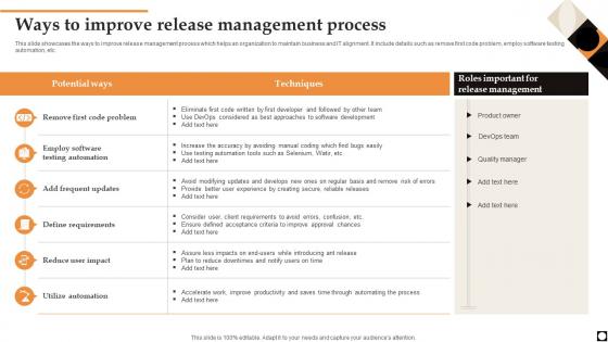 Ways To Improve Release Management Process