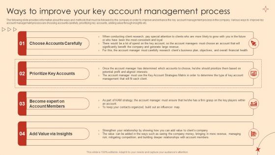 Ways To Improve Your Key Account Management Process Ppt Icon Design Inspiration