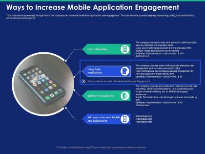 Ways to increase mobile application engagement onboarding powerpoint presentation format