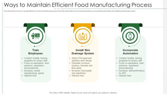 Ways To Maintain Efficient Food Manufacturing Process
