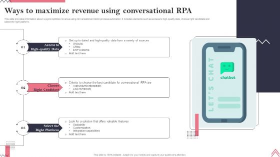 Ways To Maximize Revenue Using Conversational RPA