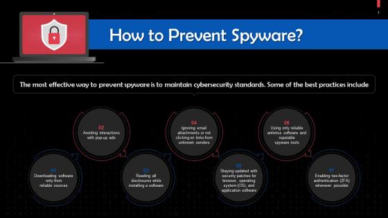Ways To Prevent Spyware Infections Training Ppt