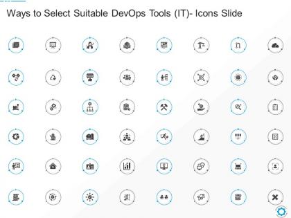 Ways to select suitable devops tools it icons slide ppt powerpoint presentation file background image
