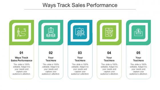Ways track sales performance ppt powerpoint presentation portfolio ideas cpb